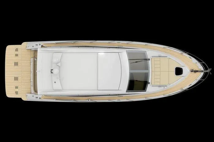 Slide: The Image of Top view of 2017 Sea Ray Sundancer 400 yacht on black background. - 45