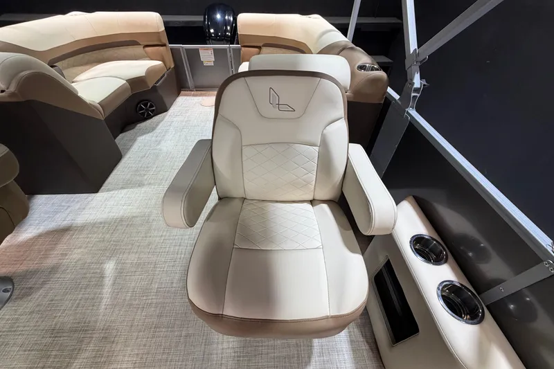 Slide: The Image of 2024 Lowe SS 230 boat interior with luxurious seating and modern design. - 10