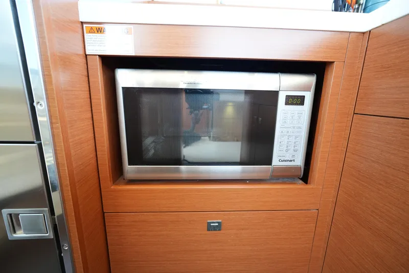 Slide: The Image of Built-in Cuisinart microwave in Prestige 500S yacht kitchen, 2015 model. - 33