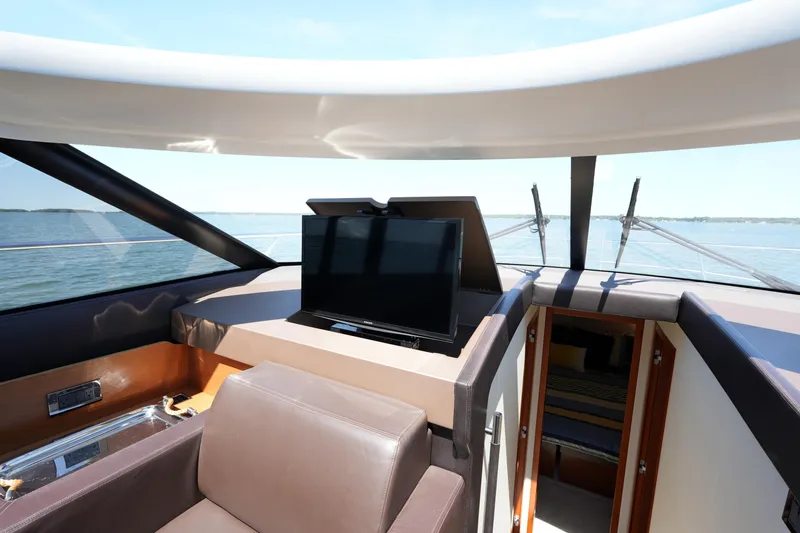 Slide: The Image of Interior of 2015 Prestige 500S yacht with TV and seating area. - 44