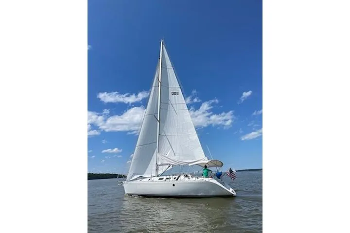 Slide: The Image of Sailing yacht Beneteau First 38s5, 1991 model, cruising on a sunny day. - 7