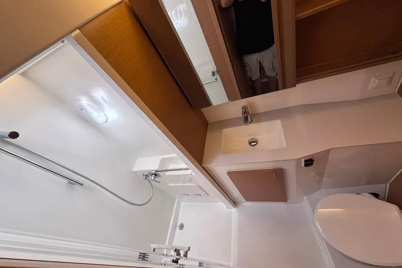 Slide: The Image of Modern bathroom in 2026 Excess 14 yacht, featuring sleek shower, sink, and toilet design. - 58
