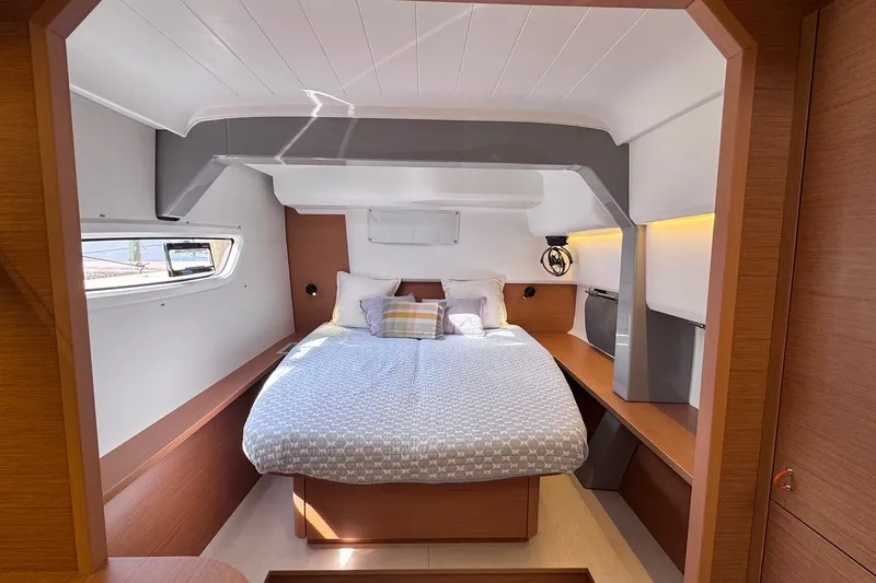 Slide: The Image of Luxurious cabin interior of 2026 Excess 14 yacht with cozy bed and modern design. - 55