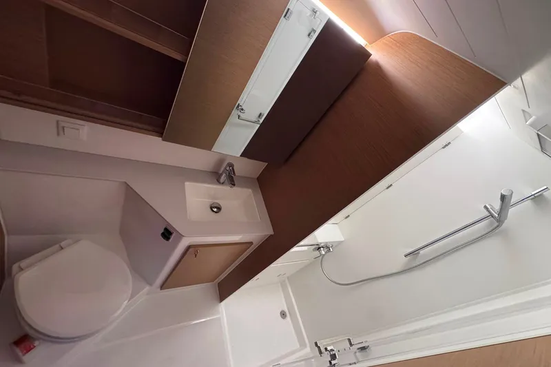 Slide: The Image of Modern bathroom in 2026 Excess 14 yacht with sleek fixtures and wooden accents. - 68