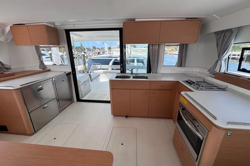 Slide: The Image of Modern kitchen interior of 2026 Excess 14 yacht with sleek cabinetry and appliances. - 64