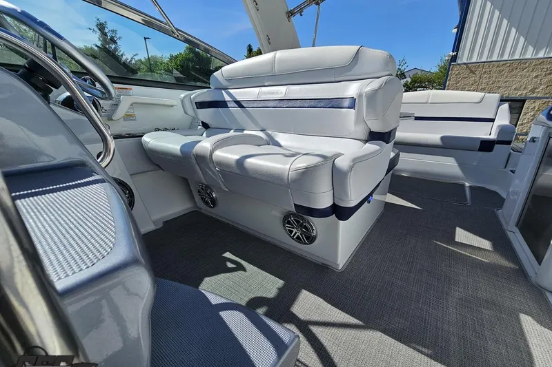Slide: The Image of Interior of a 2015 Formula 350 Sun Sport boat with luxurious seating and modern design. - 109