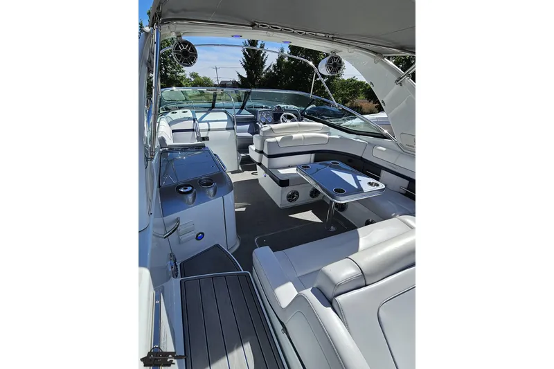 Slide: The Image of 2015 Formula 350 Sun Sport boat interior with sleek seating and modern amenities. - 47
