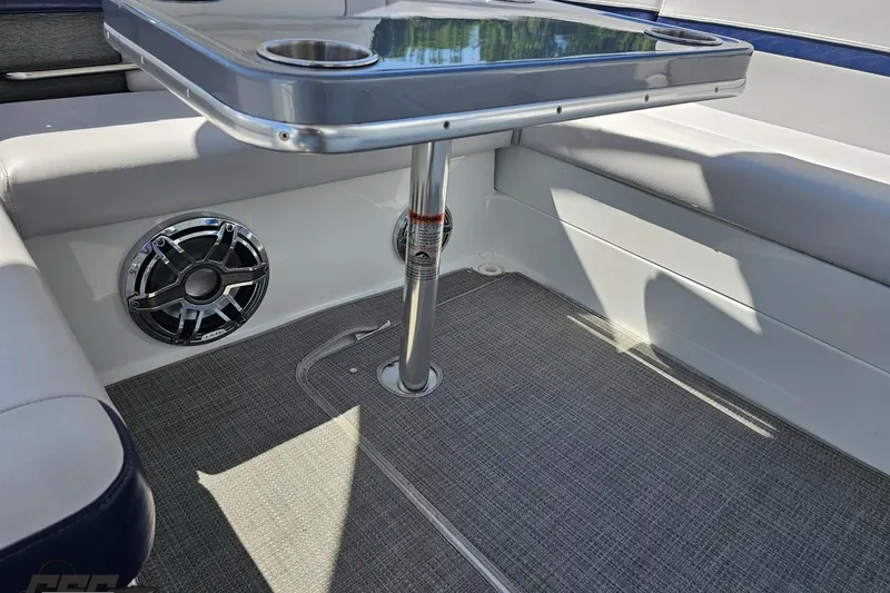 Slide: The Image of Interior of 2015 Formula 350 Sun Sport boat with table and speaker. - 58