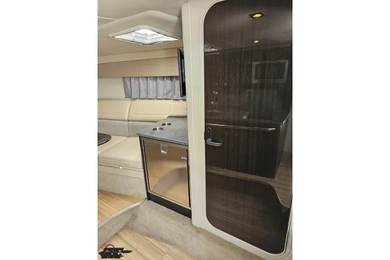 Slide: The Image of Interior of 2015 Formula 350 Sun Sport boat with seating and kitchenette. - 86