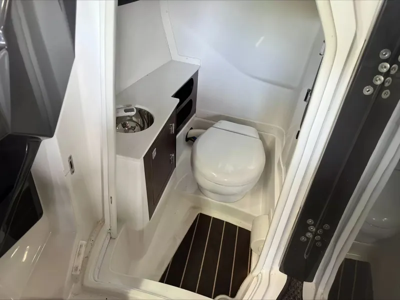 Slide: The Image of Interior of 2016 Monterey 258SS Super Sport featuring a toilet. - 7