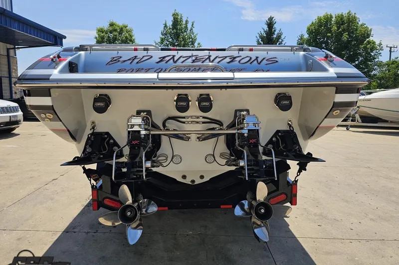 Slide: The Image of Rear view of a 2012 Formula 353 FASTech boat with dual propellers. - 27