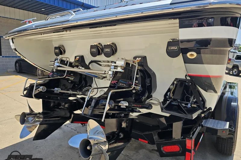 Slide: The Image of 2012 Formula 353 FASTech boat with dual Mercury engines and Corsa exhaust system. - 28
