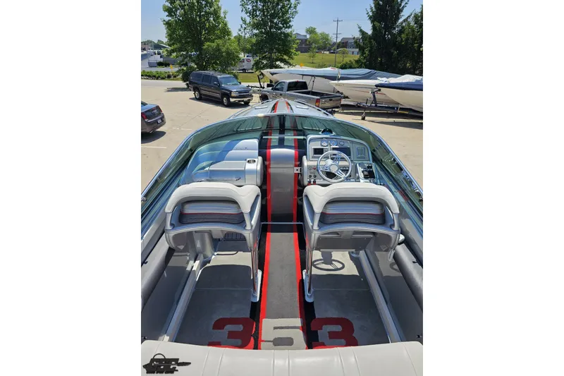 Slide: The Image of 2012 Formula 353 FASTech boat interior with dual seats and dashboard view. - 43