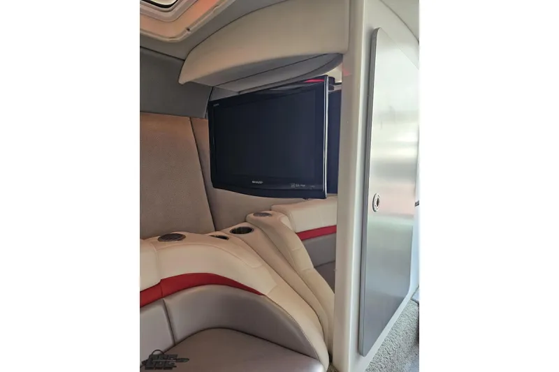 Slide: The Image of Interior of 2012 Formula 353 FASTech boat with TV and seating area. - 88