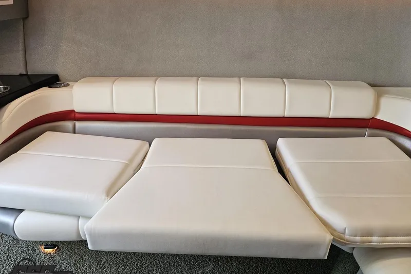 Slide: The Image of Luxurious white leather seating in 2012 Formula 353 FASTech boat interior. - 91