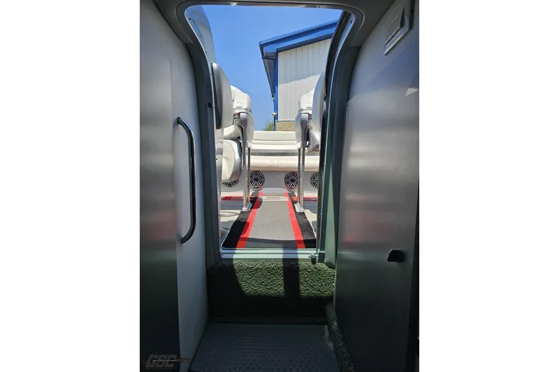 Slide: The Image of Interior view of 2012 Formula 353 FASTech boat, showing cabin entrance and seating. - 94