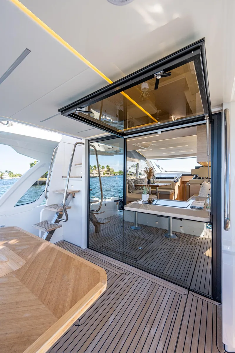 Slide: The Image of Greenline 45 Fly 2022 yacht with modern interior and sea view. - 27