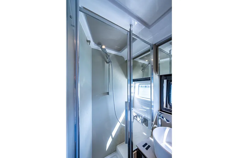 Slide: The Image of Modern shower area in 2019 Azimut Atlantis 51 yacht bathroom. - 49