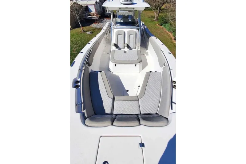 Slide: The Image of 2019 Sea Fox 328 Commander boat with spacious seating and modern design. - 4