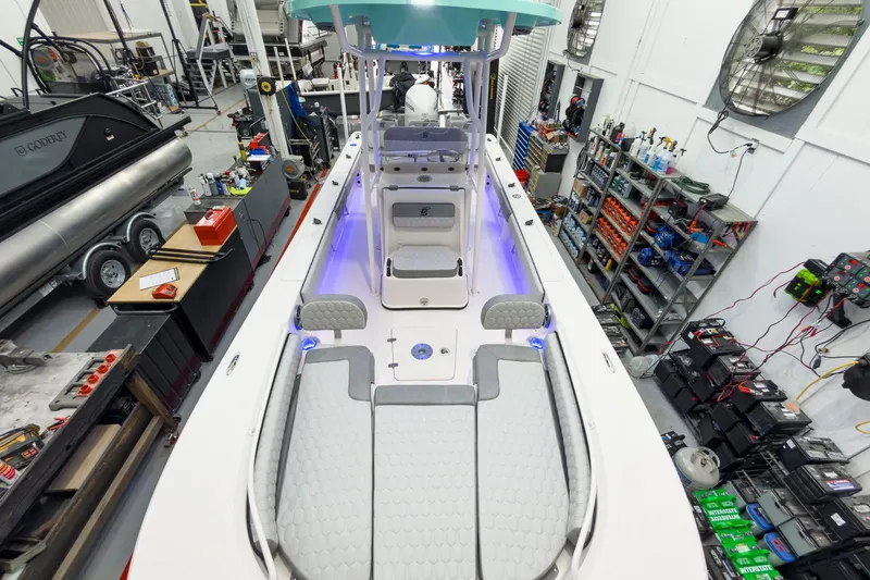 Slide: The Image of 2026 Carolina Skiff 24 Ultra Elite in factory, interior view. - 34