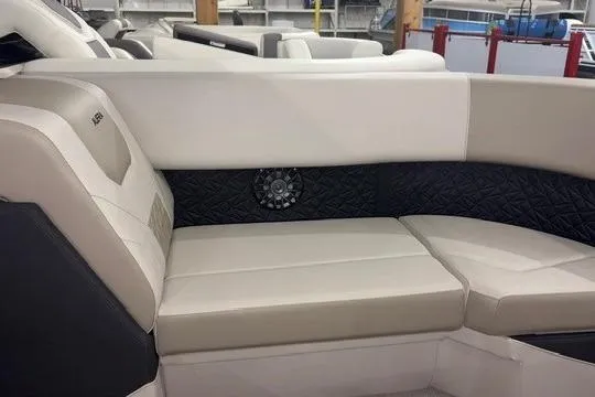 Slide: The Image of Luxurious seating in 2026 Alera A22Q boat, featuring elegant upholstery and modern design. - 2
