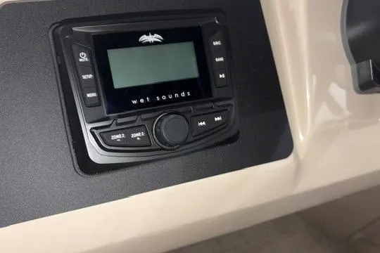 Slide: The Image of Control panel of a 2026 Alera A22Q with Wet Sounds audio system. - 6