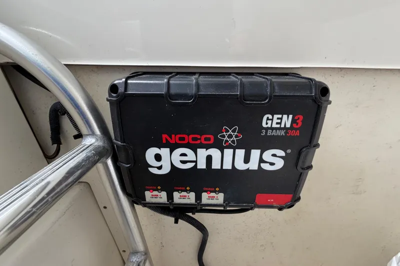 Slide: The Image of NOCO Genius GEN3 battery charger on 2017 Mako 284 Center Console boat. - 40