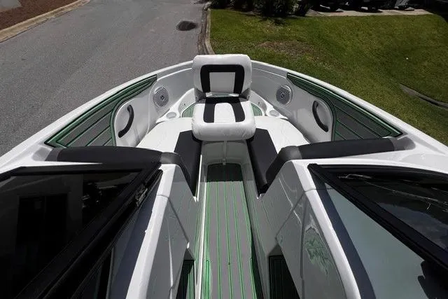 Slide: The Image of 2022 Tahoe 185 S boat interior with sleek seating and modern design. - 25