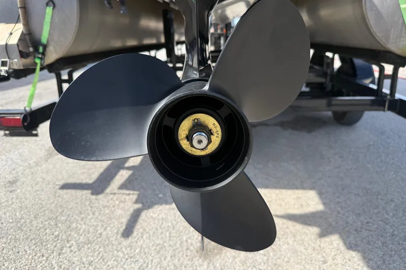 Slide: The Image of Close-up of a 2021 Sun Tracker SportFish 22 DLX boat propeller. - 9