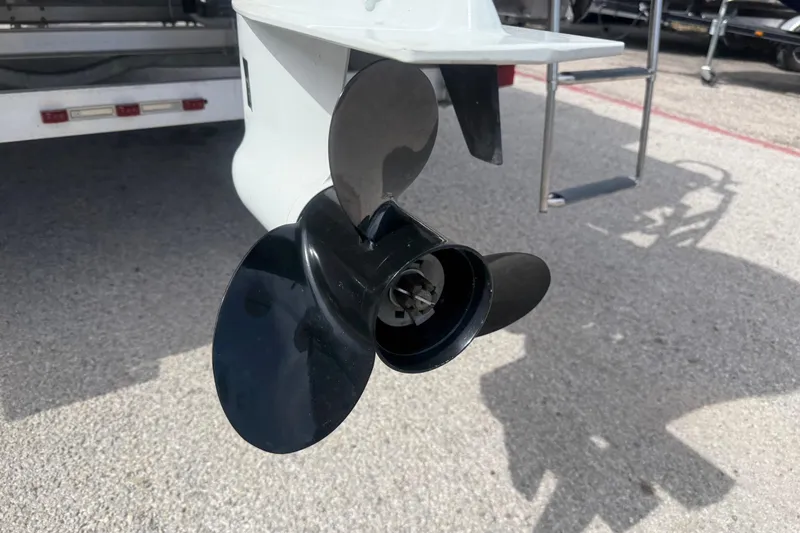 Slide: The Image of Close-up of a 2023 Berkshire 20A CTS boat propeller on a trailer. - 11
