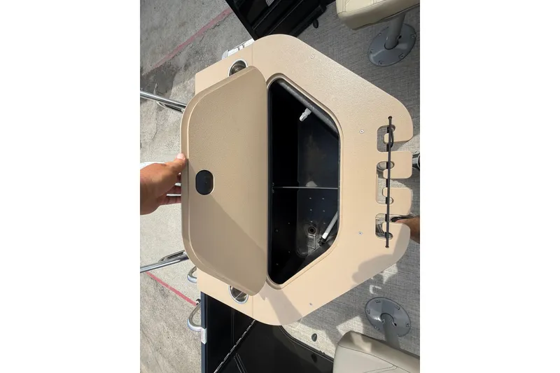 Slide: The Image of Open storage compartment on 2023 Berkshire 20A CTS boat, showcasing interior space and design. - 30