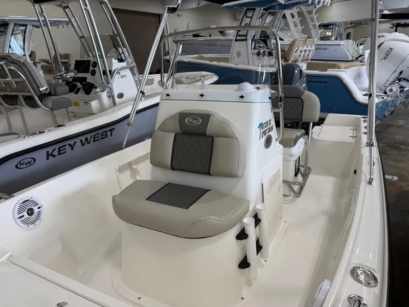 Slide: The Image of 2026 Key West 1720 Center Console boat in showroom. - 9