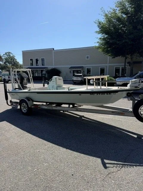 The Image of 2017 Maverick Mirage 18 HPX-V boat on trailer outdoors. - 1