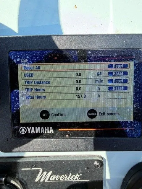 Slide: The Image of Yamaha display on Maverick Mirage 18 HPX-V, 157.3 hours. - 14