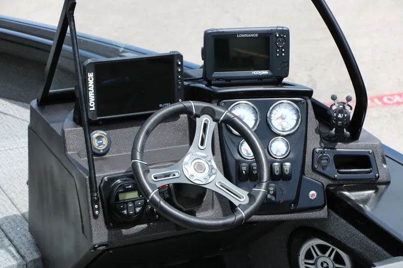 Slide: The Image of Dashboard of 2022 Tracker Targa V-19 Combo boat with Lowrance electronics. - 17