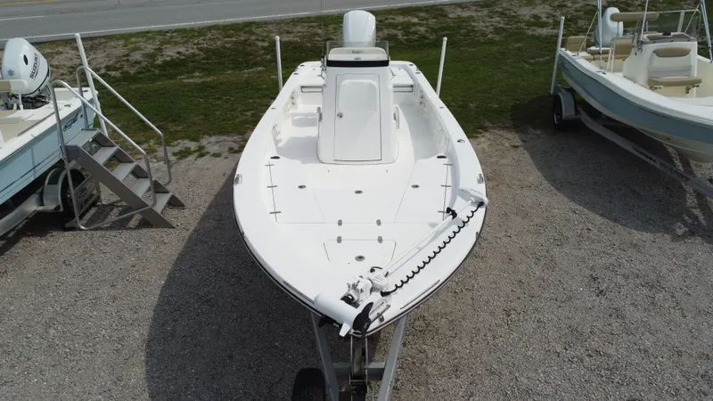 Slide: The Image of Aerial view of a 2017 Black Jack 256 boat on a trailer. - 4