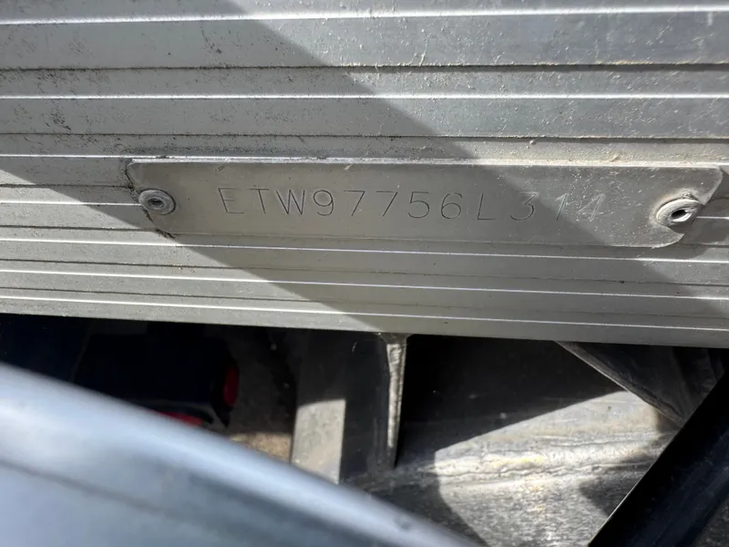 Slide: The Image of Serial number on a 2014 Bennington 20SLM boat. - 15