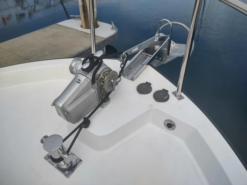 Slide: The Image of Anchor windlass on a 2005 Nordic Tug 32 boat. - 15