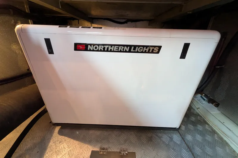 Slide: The Image of Northern Lights generator in 2006 North Pacific 42 Pilothouse engine room. - 36