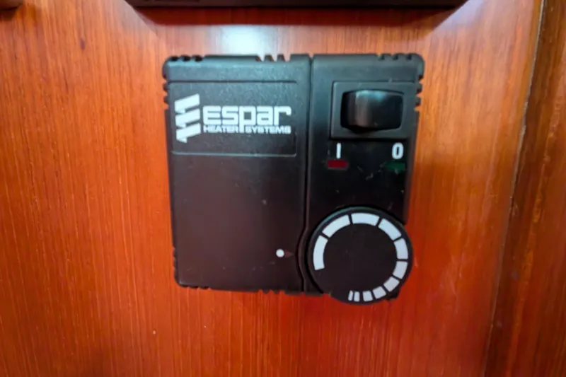 Slide: The Image of Espar heater control on 2006 North Pacific 42 Pilothouse boat interior. - 53