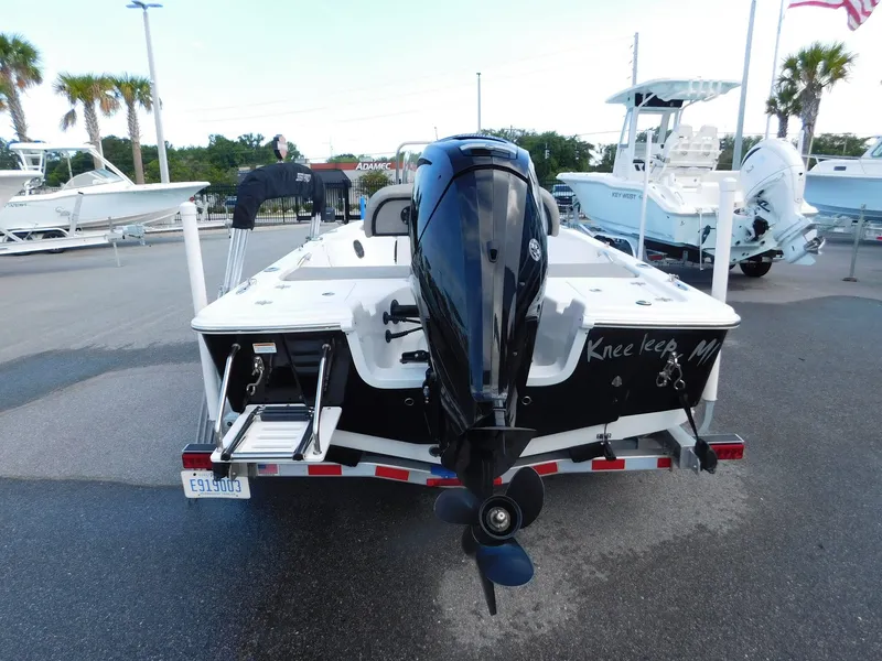 Slide: The Image of Rear view of a 2022 Sea Pro 172 Bay boat on a trailer. - 4
