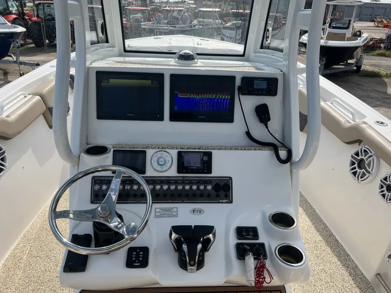 Slide: The Image of 2021 Tidewater 292 CC Adventure helm with electronics. - 30
