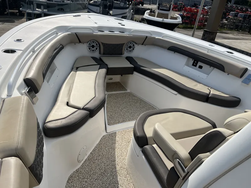 Slide: The Image of Interior view of 2021 Tidewater 292 CC Adventure boat. - 13