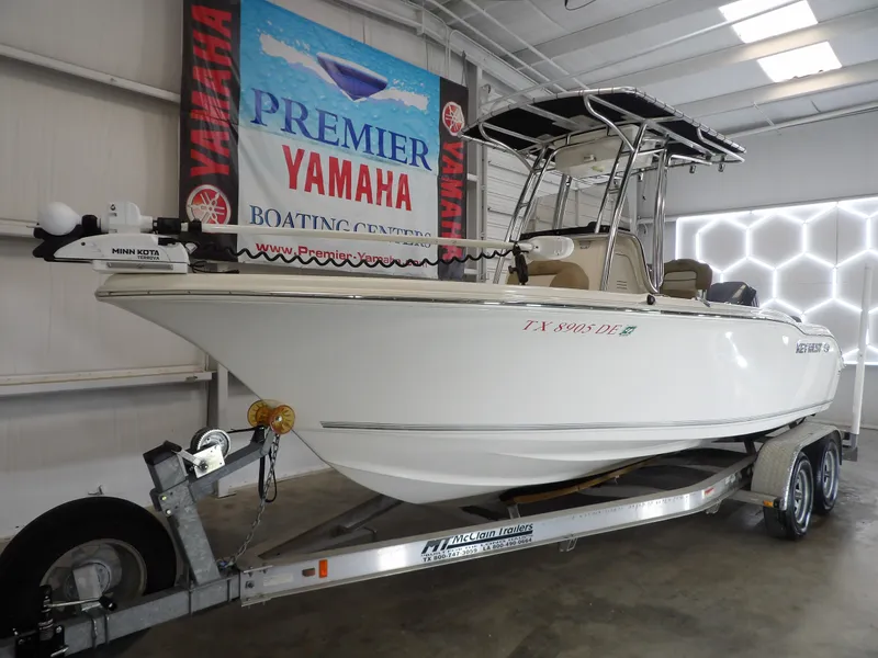 Slide: The Image of 2016 Key West 219 FS boat on trailer in showroom. - 10