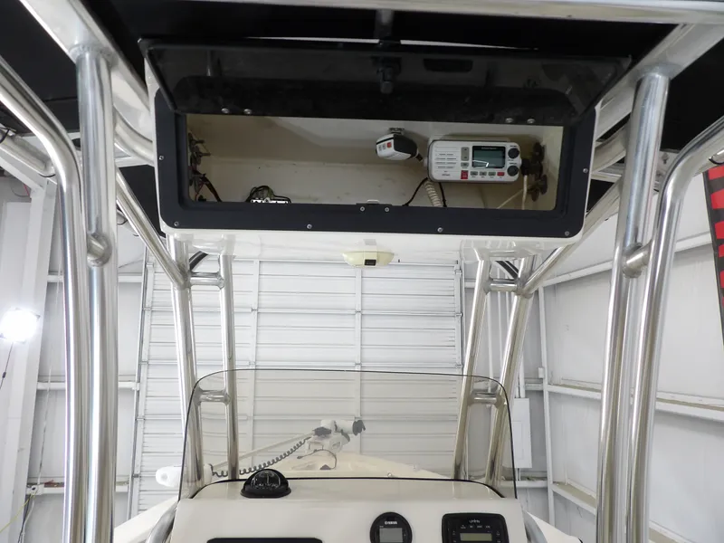 Slide: The Image of Interior view of a 2016 Key West 219 FS boat with electronics. - 8