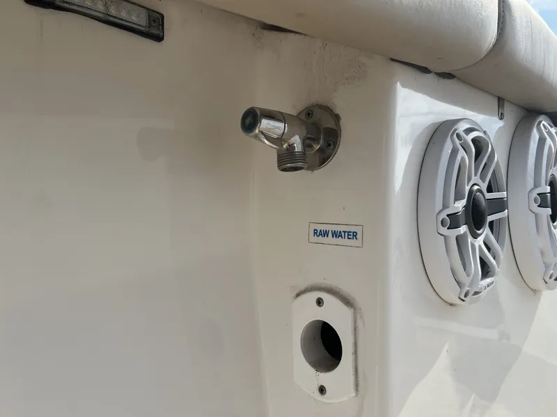 Slide: The Image of 2021 Tidewater 292 CC Adventure with raw water outlet and speakers. - 40