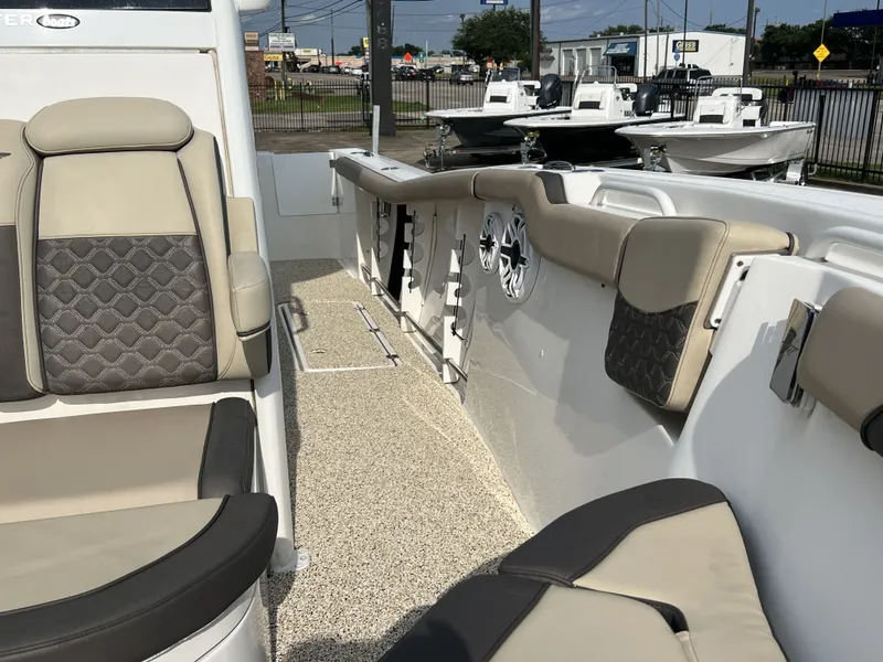 Slide: The Image of Interior of 2021 Tidewater 292 CC Adventure with cushioned seating. - 28