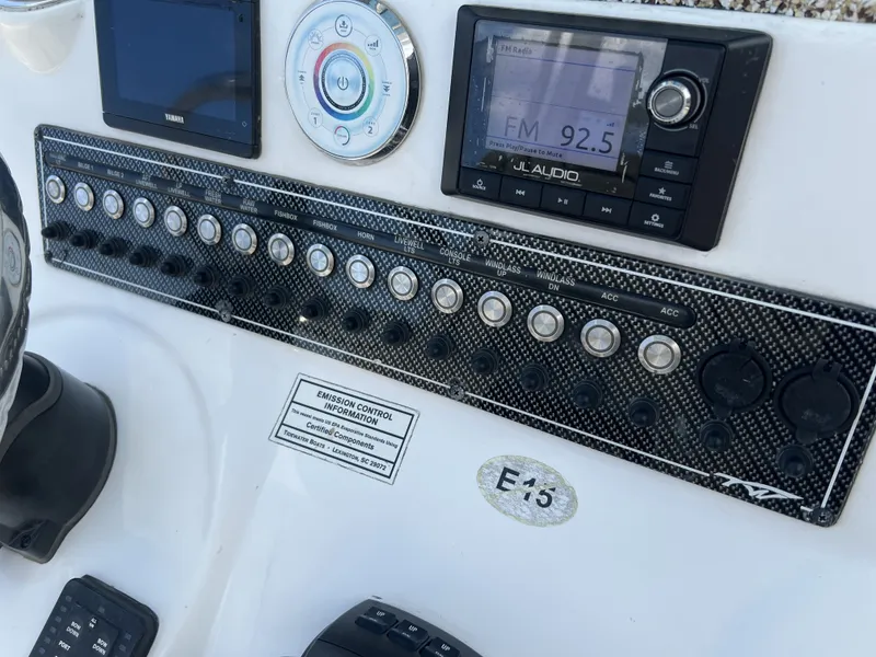 Slide: The Image of Dashboard of 2021 Tidewater 292 CC Adventure with JL Audio system. - 35