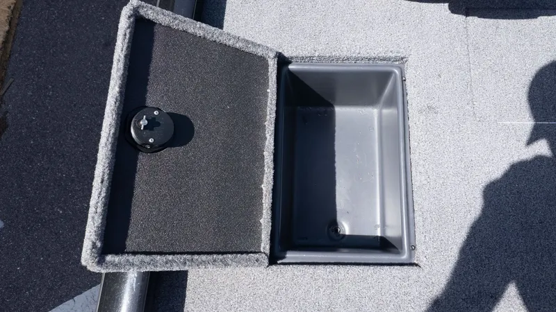 Slide: The Image of Ranger RT178 2023 boat hatch with open storage compartment. - 8