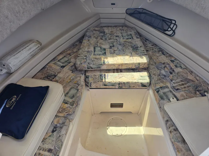 Slide: The Image of Interior of a 2002 Grady-White Seafarer 226 boat with cushions. - 19